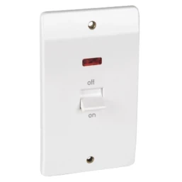MK LOGIC PLUS 50A 2-GANG DP CONTROL SWITCH WHITE WITH NEON
