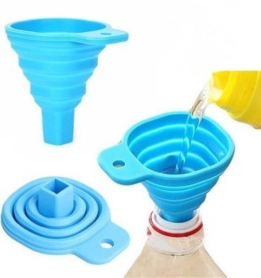 Portable Retractable Home Kitchen Funnel – BLUE