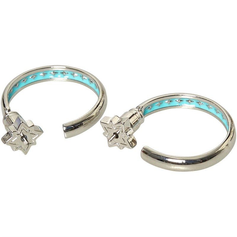 all we are Womens Revelum Hoop Earrings Silver Tone/Light Blue