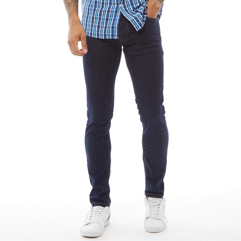 Crosshatch Mens Buraca Slim Fit Jeans Indigo