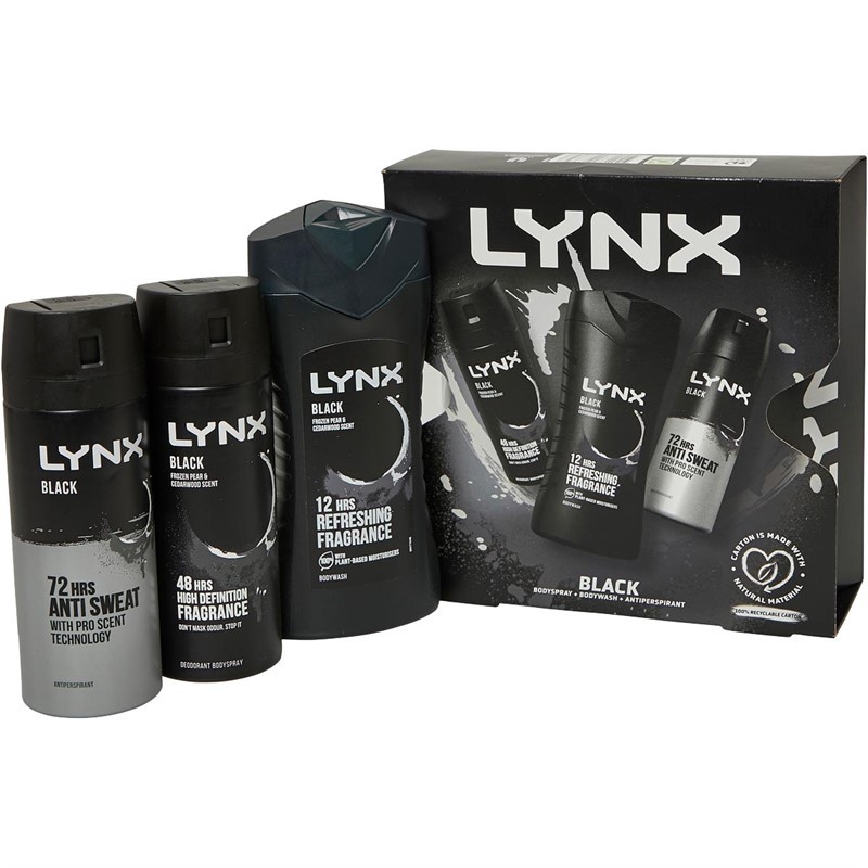 LYNX Mens Black Trio Set Three Piece Multi