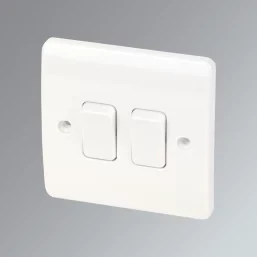 MK LOGIC PLUS 10AX 2-GANG 2-WAY LIGHT SWITCH WHITE