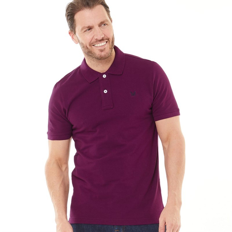 Crew Clothing Mens Melbury Solid Polo Dark Purple