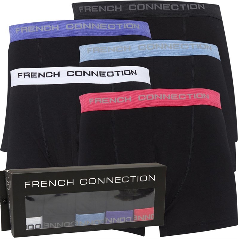 French Connection Mens Five Pack FC Boxers FC3 Black