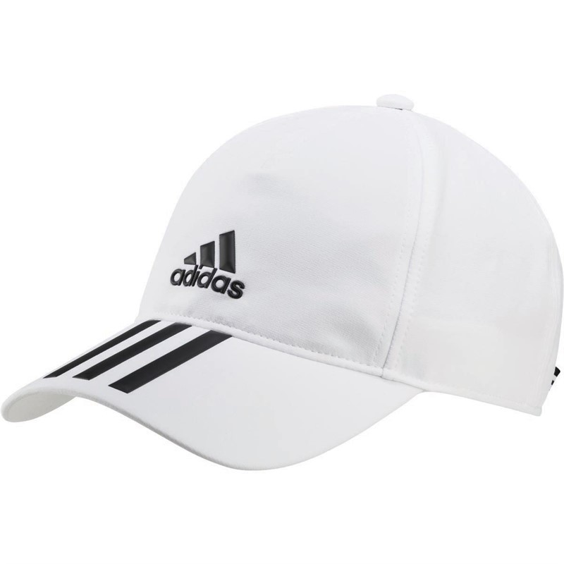 adidas Mens Aeroready 3-Stripes Baseball Cap White/Black/Black