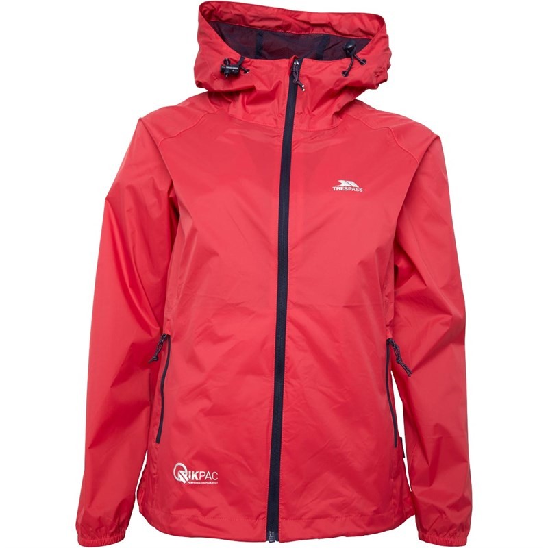 Trespass Womens Qikpac Waterproof Jacket Raspberry
