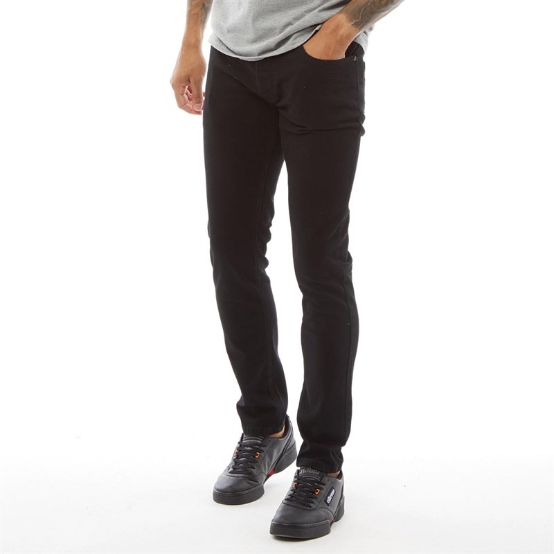 Crosshatch Mens Buraca Slim Fit Jeans Blackwash