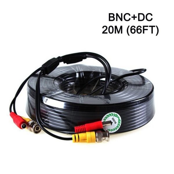 4 x BNC CCTV Security Video Camera DVR Data Power Extension Cable 20m