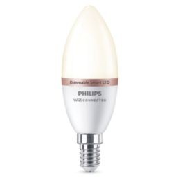 PHILIPS WARM WHITE C37 E14 SES CANDLE LED SMART LIGHT BULB 4.9W 470LM