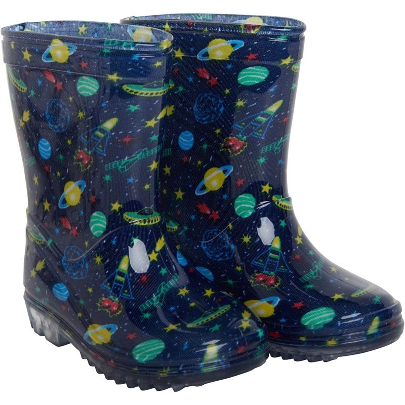 Mad Wax Infant Boys Print Wellies Blue/Multi